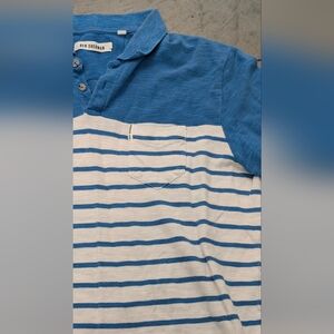 Ben Sherman Blue and White Striped Polo Shirt, Small